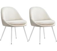 VASAGLE 2 sillas de comedor de 61 x 56 x 81,5 cm de color blanco