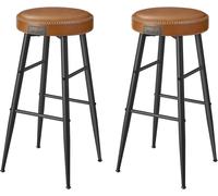 VASAGLE 2 taburetes de bar con altura de 76,2 cm de color marrón caramelo