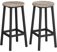 VASAGLE 2 taburetes de bar con reposapiés de color greige mélange y blanco