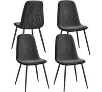 VASAGLE 4 sillas de comedor con soporte de metal de color gris