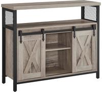 VASAGLE Aparador de color greige mélange y negro tinta