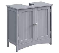 VASAGLE Aramrio de Lavabo, Armario debajo de Lavabo, Mueble de Baño, con 2 Puertas, Estante Ajustable, Amplio Espacio de Almacenamiento, Estilo Rústico, 30 x 60 x 60 cm, Gris místico BBC001P36