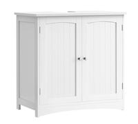 VASAGLE Aramrio de Lavabo, Armario Debajo de Lavabo, Mueble de Baño, con 2 Puertas, Estante Ajustable, Amplio Espacio de Almacenamiento, Estilo Moderno, 40 x 70 x 70 cm, Blanco Nube BBC011W01