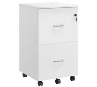 VASAGLE Armario Archivador de 2 Cajones, con Cerradura | Archivador de Oficina, Soporte para Impresora, Blanco Nieve, Colección CUSTOS LCD027W46