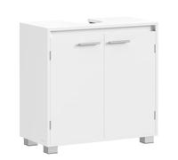 VASAGLE Armario Bajo Lavabo, Mueble de Baño, 2 Compartimentos Detrás de Las Puertas, para Diferentes Tipos de Lavabos, con Pies, 30 x 60 x 60 cm, Blanco Nube BBK506W01