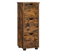 VASAGLE Armario baño, con 3 cajones, 30 x 30 x 80.5 cm | Cómoda baño, Cajonera para baño, sala de estar, dormitorio, cocina, Marrón Rústico, Colección ISLAND BBK150X01
