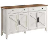 VASAGLE Armario de almacenamiento de 40 x 140 x 80 cm de color blanco y marrón