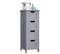 VASAGLE Armario de Baño, Armario de Almacenamiento de Pie, con 4 Cajones, 30 x 30 x 82 cm, para Baño, Sala de Estar, Comedor, Cocina, Estilo Moderno, Gris Místico LHC040P36