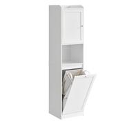 Armario de Baño con Cesto Ropa Sucia 40 x 40 x 170 cm Blanco Nube