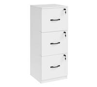 VASAGLE Armario de Oficina, Archivador, 3 Cajones Bloqueables | Soporte para Impresora, para Documentos, Riel Ajustable, para Formato A4 y Cartas, Blanco Nube, Custos Colección OFC055W14