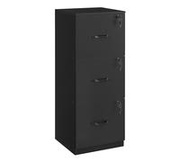 VASAGLE Armario de Oficina, Archivador para Documentos, Soporte para Impresora con 3 Cajones Bloqueables, Riel Ajustable, para Formato A4 y Cartas, Negro Tinta OFC055B16