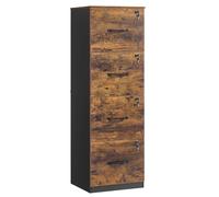 VASAGLE Armario de Oficina, Archivador para Documentos, Soporte para Impresora con 4 Cajones Bloqueables, Riel Ajustable, para Formato A4 y Cartas, Marrón Rústico y Negro Tinta OFC082K02