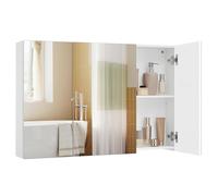 VASAGLE Armario de Pared con Espejo, Moderno Armario de baño con Espejo, Mueble de Almacenamiento con estantes Ajustables, 3 Puertas, 15 x 90 x 60 cm, colección Kailyn BBK032W01