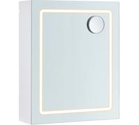 VASAGLE Armario de pared para baño con espejo led función antivaho