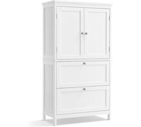 VASAGLE Armario del baño de 30 x 60 x 110 cm de color blanco