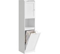 VASAGLE Armario del baño de 40 x 40 x 170 cm de color blanco nube