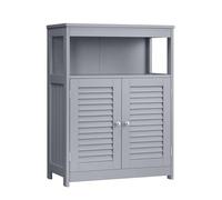 VASAGLE Armario del Baño, Mueble Baño, de Cocina, Organizador Con Compartimiento Abierto, Almacenaje Con 2 Puertas, 30 x 60 x 80 cm, Gris Paloma BBC040G02