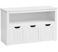VASAGLE Banco zapatero de 30 x 102 x 60 cm de color blanco