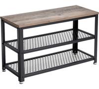 VASAGLE Banco zapatero de 30 x 73 x 45 cm de color greige y negro