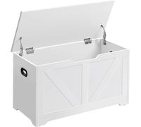 VASAGLE Banco zapatero de 40 x 80 x 46 cm de color blanco nube
