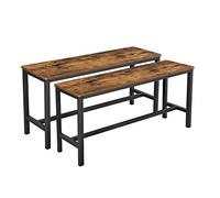 VASAGLE Bancos para Cocina, Juego de 2, Bancos Interiores Estilo Industrial, 108 x 32,5 x 50 cm, Estructura Metálica Duradera, para Cocina, Comedor, Sala de Estar, Marrón Rústico KTB33X