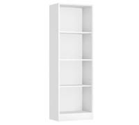 VASAGLE Biblioteca, Librería de 4 Niveles, 121,5 x 40 x 24 cm | Estantería Infantil, Estantería de Pie, para Salón, Estudio, Oficina, Blanco Nube, CUSTOS Colección LBC104W