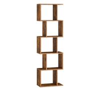 VASAGLE Biblioteca, Librería de 5 Niveles, 20 x 40 x 159 cm, Estantería, Armario de Libros, Moderno, Separador de Espacios, Salón, Dormitorio, Estudio, Oficina, Marrón Rústico LBC462K01