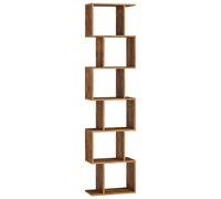 VASAGLE Biblioteca, Librería de 6 Niveles, 20 x 40 x 191 cm, Estantería, Armario de Libros, Moderno, Separador de Espacios, Salón, Dormitorio, Estudio, Oficina, Marrón Rústico/Blanco Mate Marrón Rústi