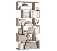 VASAGLE Biblioteca, Librería de 6 Niveles, 24 x 70 x 191,6 cm, Estantería, Armario de Libros, Moderno, Separador de Espacios, Salón, Dormitorio, Estudio, Oficina, Greige LBC061M01