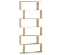 VASAGLE Biblioteca, Librería de 6 Niveles, 24 x 70 x 191 cm, Estantería, Armario de Libros, Separador de Espacios, para Salón, Dormitorio, Estudio, Oficina, Beige Natural LBC061L01