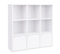 VASAGLE Biblioteca, Librería de Madera, Biblioteca Infantil, Estantería de Libros, para CDs y DVDs, para Estudio, Oficina, 6 Cubos estantes, con 3 Cajones Inferiores, Blanco