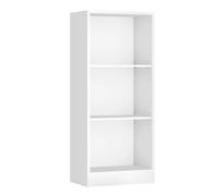 VASAGLE Biblioteca, Librería, Estantería de Libros con 3 Compartimentos, Estantería de Archivo, Estantes Ajustbles, para Salón, Habitación Infantil, Oficina, 40 x 24 x 93 cm, Blanco Blanco