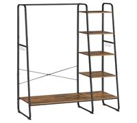 VASAGLE Burro Perchero, Perchero con Zapatero, 5 Estantes, 6 Ganchos | Perchero con Zapatero, 5 Estantes de Almacenamiento, 6 Ganchos Laterales, Dormitorio, Sala de Estar RGR116B01