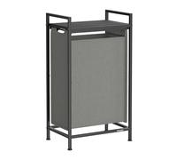 VASAGLE Cesto Ropa Sucia con Estante, 47 L | Cesta Colada, 42 x 28 x 75 cm, Bolsa Extraíble, para Baño, Gris Pizarra y Gris Carbón, Colección BRENTA BLH001G01