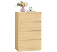 VASAGLE Colección Kailyn - Cómoda de 4 Cajones para Dormitorio, Armario de Almacenamiento, Mueble para Ropa, 40 x 60 x 97,4 cm, Estilo Moderno, Beige Roble LTS614YJ01