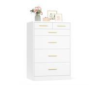 VASAGLE Cómoda para Dormitorio, 6 Cajones, 60,2 x 40 x 88,7 cm | Mueble Almacenaje, Soporte para TV de Salón, Blanco Nube, Colección CUSTOS LTS415WB01