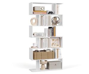 VASAGLE CUSTOS Colección - Biblioteca, Librería de 6 Niveles, Estantería de Exposición, Armario de Libros, Separador de Espacios, para Salón, Dormitorio, Estudio, Oficina, Blanco LBC61WTV1