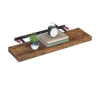 VASAGLE Estante de Pared, Juego de 2, Estante Flotante, 20 x 80 x 3,8 cm, Balda de Pared para Marcos de Fotos, Decoración, para Salón, Estudio, Cocina, Marrón Rústico LWS28BX-2