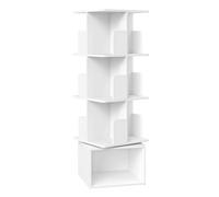 VASAGLE Custos Colección - Estantería Giratoria de 4 Niveles, Librería Rotatoria 360°, con Compartimentos Abiertos, 40 x 40 x 124,6 cm, para Dormitorio, Salón, Oficina, Blanco Nube Blanco Nube