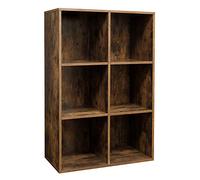 VASAGLE CUSTOS Colección - Estantería, Librería con 6 Compartimentos, Estantería de pie, Estantería con Cubos, para Sala de Estar, Estudio, Comedor, Marrón Rústico LBC203BXV1