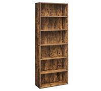 VASAGLE Custos Colección - Librería de 6 Niveles, Estantería de Libros, Organizador con Compartimentos, Estantes Abiertos, para Sala de Estar, Oficina, Dormitorio, Marrón Rústico LBC166X01