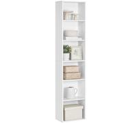 VASAGLE CUSTOS Colección - Librería, Estantería de 6 Niveles, para Salón, Estudio, Oficin, Dormitorio, Estilo Escandinavo, 24 x 40 x 178,5 cm, Blanco LBC167T14