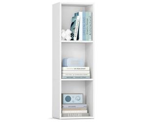 VASAGLE Custos Colección - Librería, Estantería de Cubos con 3 Compartimentos, 24 x 30 x 94,8 cm, Mueble de Almacenaje para Salón, Despacho, Comedor, Blanco Nube LBC433W01