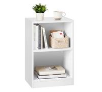 VASAGLE Custos Colección - Juego de 2, Mesita de Noche con Compartimentos Abiertos, Mesa Auxiliar con Balda Ajustable, Doble Uso, Montaje Fácil, Dormitorio, Salón, Blanco Nube LET866WB01