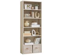 VASAGLE Custos Collection ULBC166L01 - Estantería de 6 niveles, estante de almacenamiento abierto, 9.4 x 23.6 x 63.3 pulgadas, para sala de estar, oficina en casa, comedor, beige natural