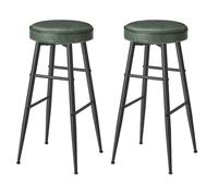 VASAGLE EKHO Colección - Juego de 2 Taburetes de Bar, Taburetes de Cocina, Taburetes de Desayuno, Cuero Sintético con Costuras, 76,2 cm de Alto, Silla Comedor, Fácil Montaje, Verde Bosque LBC090C01