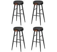 VASAGLE EKHO Colección - Juego de 4 Taburetes de Bar, Taburetes Cocina, Taburetes Desayuno, Cuero Sintético con Costuras, Moderno Siglo Medio, 76,2 cm Alto, Silla Comedor, Fácil Montaje, Negro Tinta