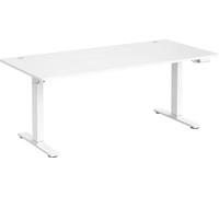 VASAGLE Escritorio Ajustable en Altura, 180 x 80 cm,Blanco Mate