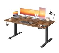 VASAGLE Escritorio Ajustable en Altura, 180 x 80 cm, Puerto USB-C, Estante para Regleta Eléctrica, Recordatorio de Sedentarismo, 3 Botones de Memoria, para Oficina, Marrón Rústico LSD148KD02