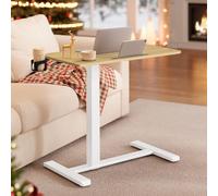 Escritorio auxiliar 80 x 45 cm con ruedas altura ajustable y soporte para dispositivos Roble Dorado